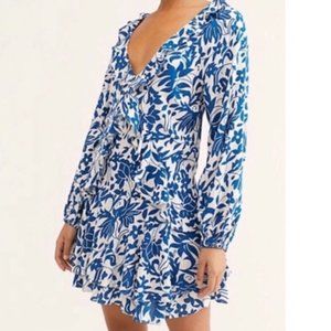 Free People Floral Dress Rebecca Ruffle Bl…